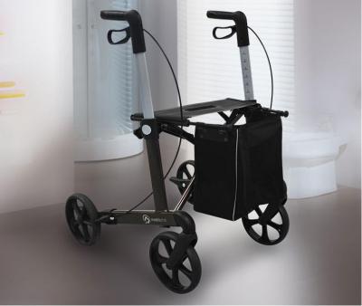 老年人四脚折叠拐杖凳残疾人带轮带座椅子手推学步车助行器多功能